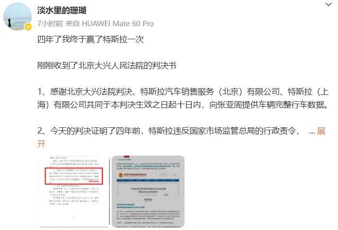 独家对话特斯拉“车顶维权”女车主:终于赢了特斯拉一次